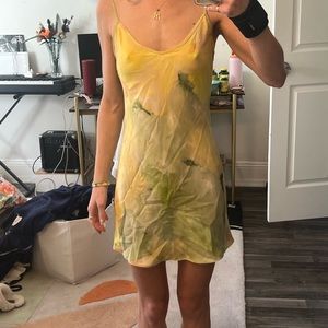 aritzia watercolor mini slip dress xxs